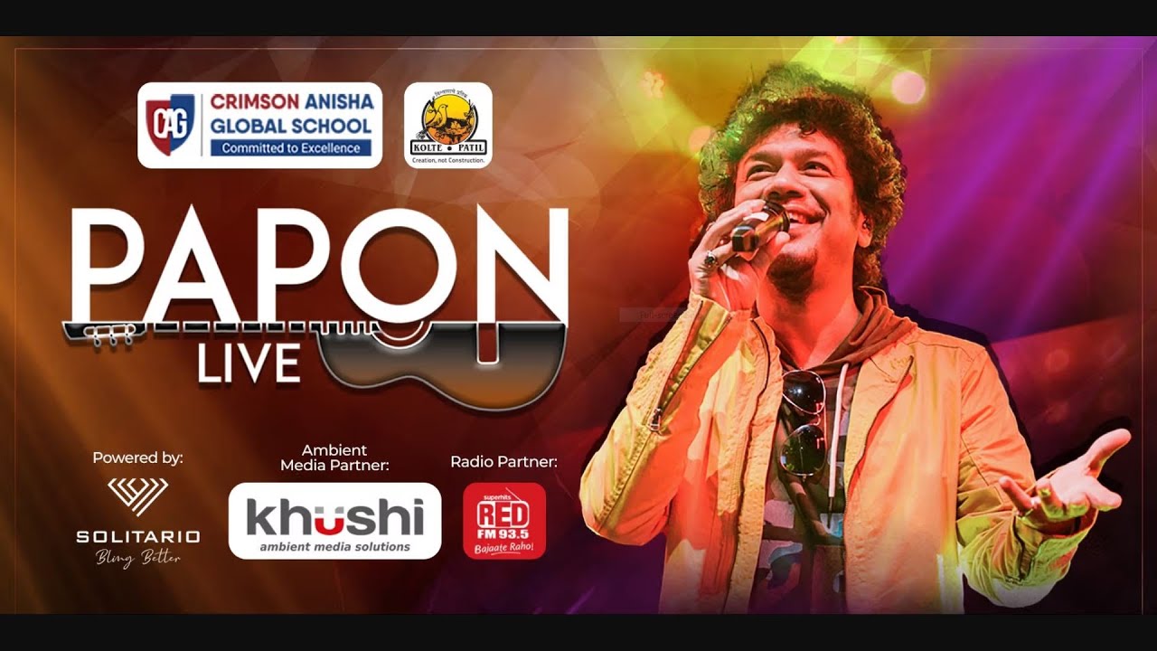 iAnshulG's tweet card. Aaj Jaane Ki Zidd Na Karo | Papon Live Concert | Pune | February'25