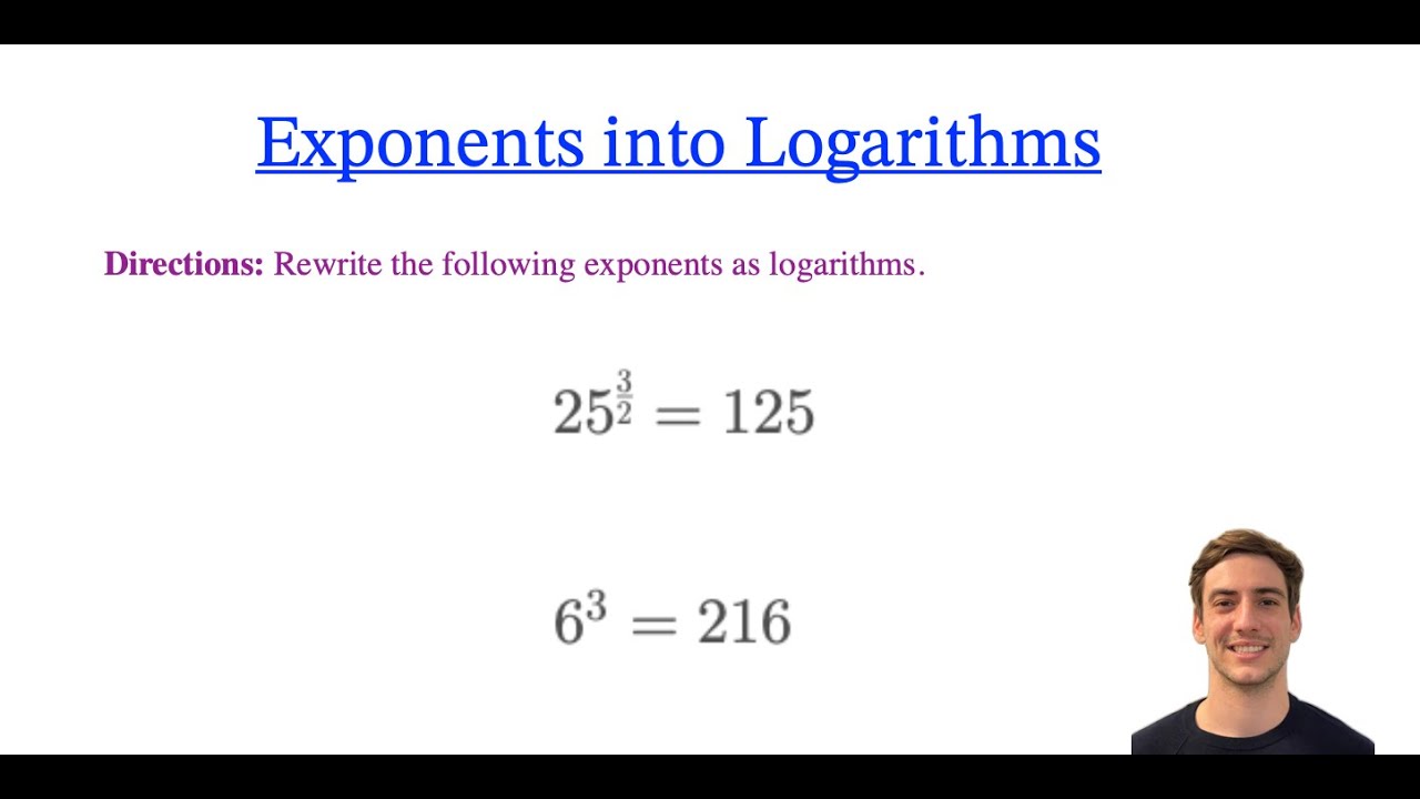 TheMathGoat's tweet card. Math Pre-Calculus: Rewriting Exponents as Logarithms (Log Help)