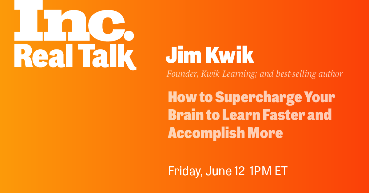 y2web's tweet card. Inc. Real Talk Business Reboot –with Jim Kwik