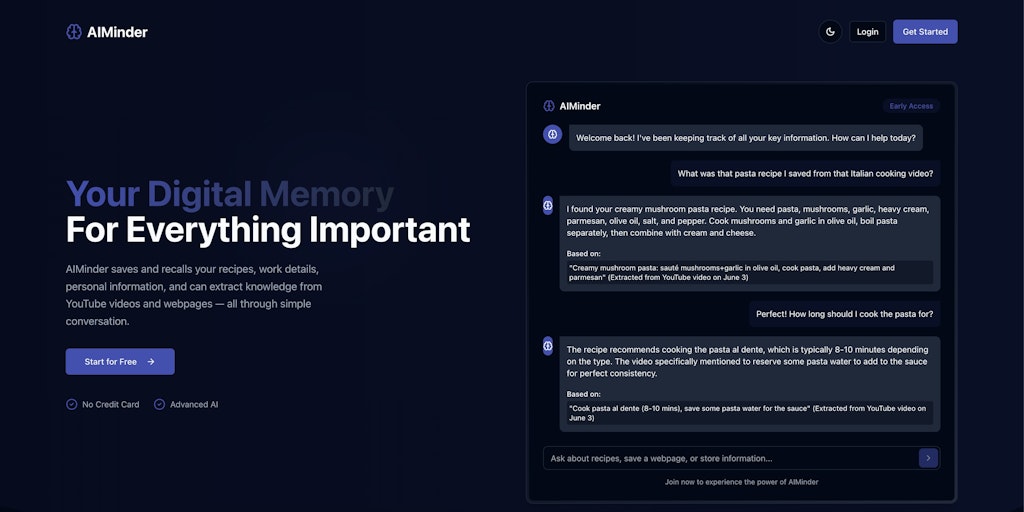 AmalChandra97's tweet card. AI Minder is your personal AI memory assistant - helping you capture, organize, and recall thoughts effortlessly. Never lose an idea again.
