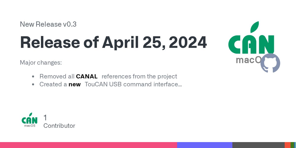 uv_software's tweet card. Major changes: Removed all CANAL references from the project Created a new TouCAN USB command interface Added common Version.h to the project Updated CAN API V3 sources to rev. 1270 Updated CAN AP...