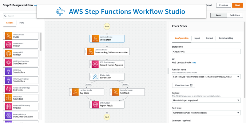 theburningmonk's tweet card. AWS Step Functions allow you to build scalable, distributed applications using state machines. Until today, building workflows on Step Functions required you to learn and understand Amazon State...
