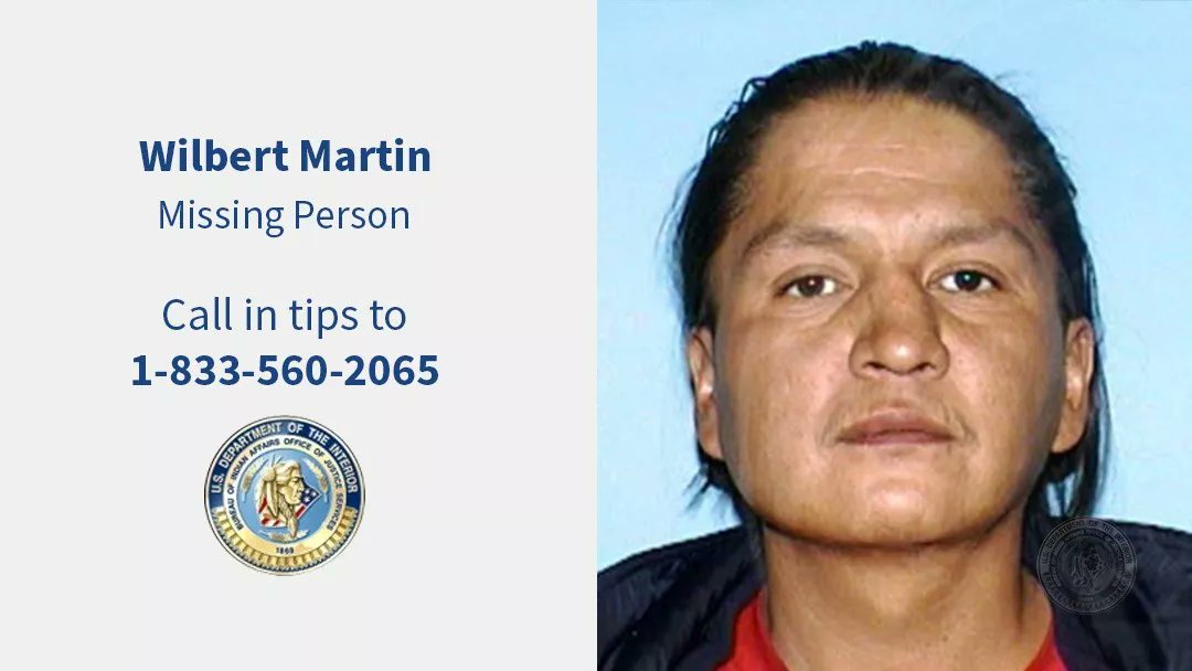 BIAOJS's tweet card. Wilbert Martin went missing on November 2, 2004, and was last seen in Klagetoh, AZ.