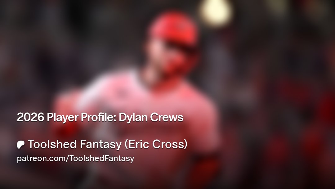EricCrossMLB's tweet card. Get more from Toolshed Fantasy (Eric Cross) on Patreon