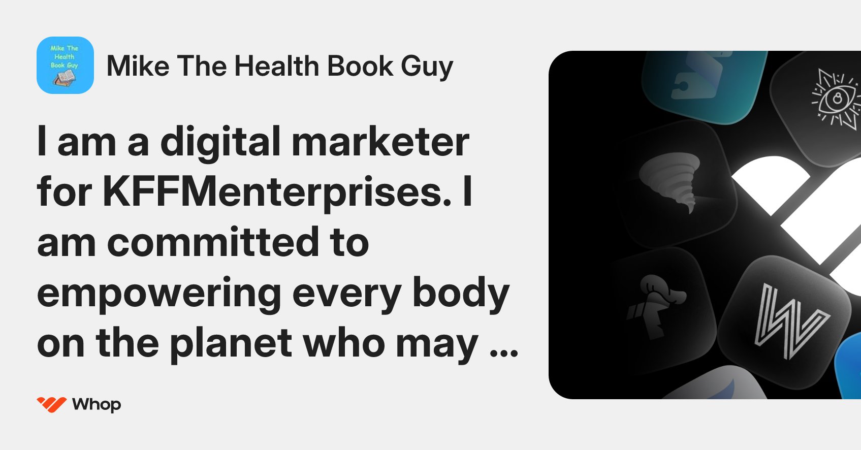 healthbookguy's tweet card. I am a digital marketer for KFFMenterprises. I am committed to empowering every body on the planet who may be suffering from any chronic disease, including cancer. My focus is getting the ground...