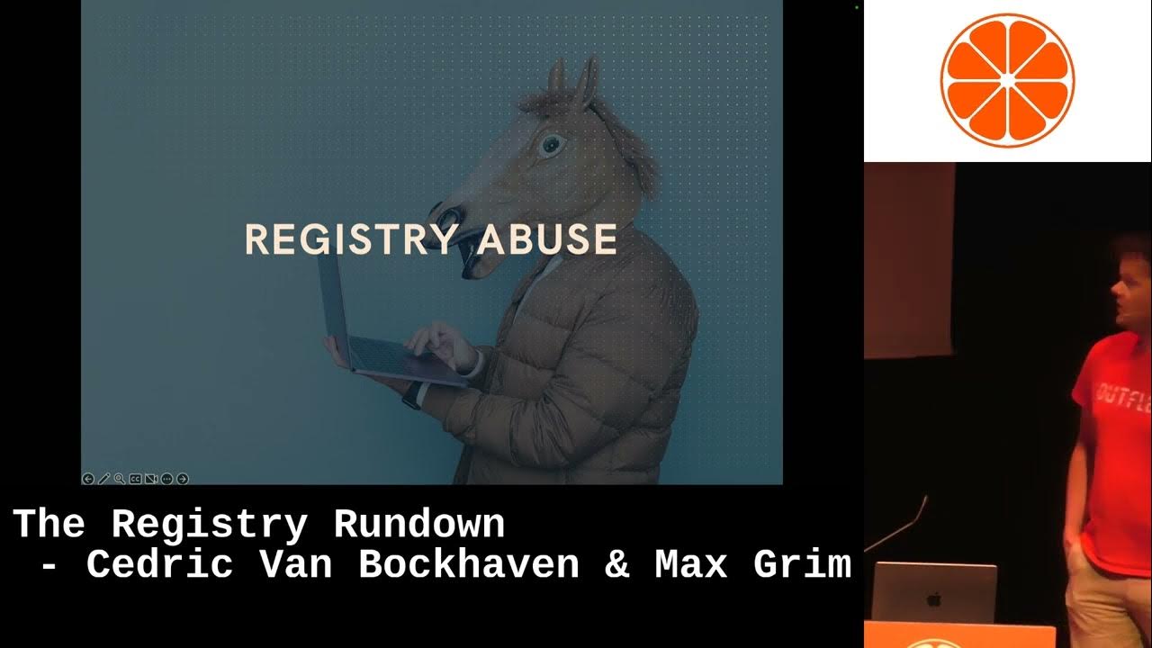 OrangeCon_nl's tweet card. The Registry Rundown - Cedric Van Bockhaven & Max Grim