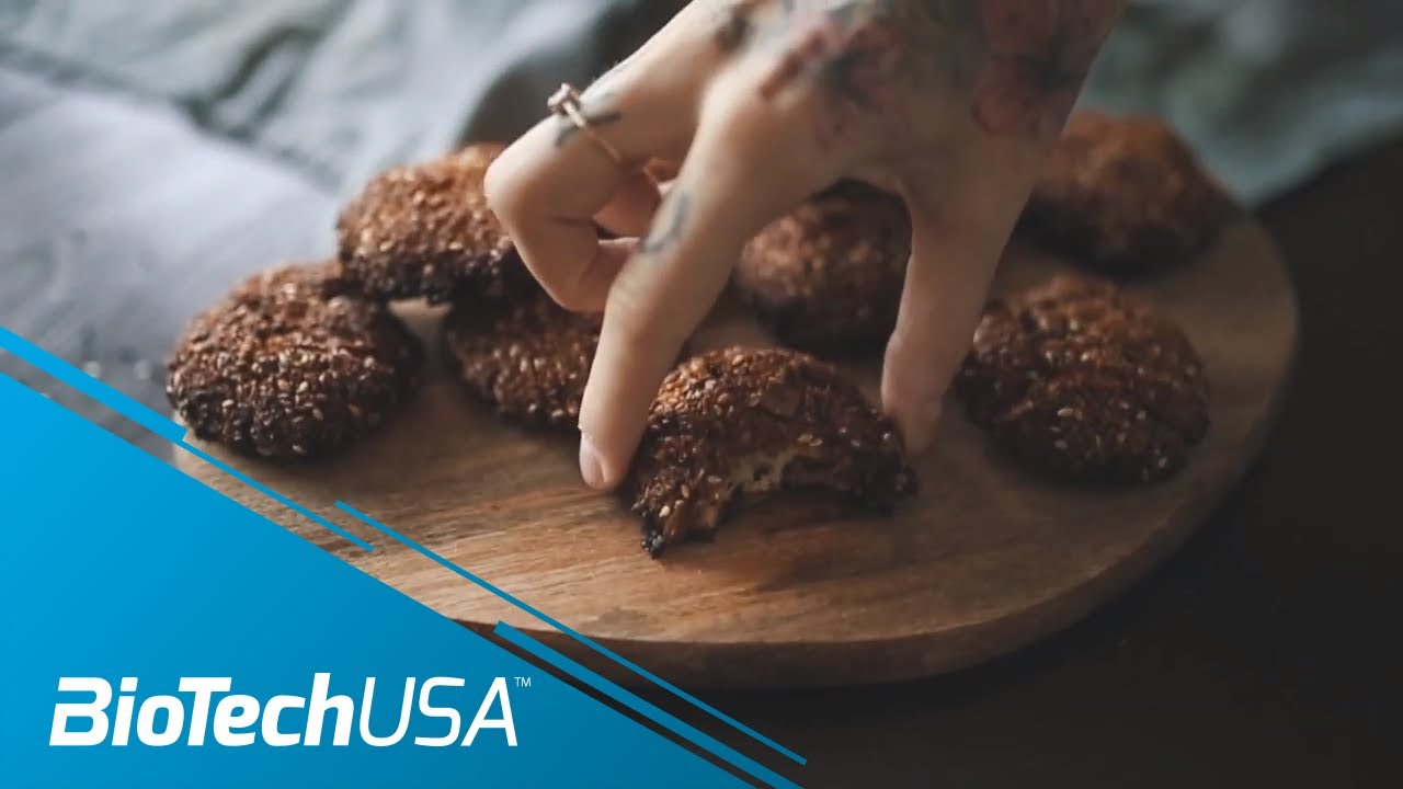 BioTechUSAInt's tweet card. Double Chocolate Sesame Protein Cookies - Recipe with Iso Whey Zero