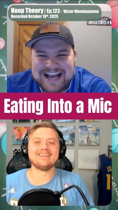 HoopTheory_Pod's tweet card. Eating Into a Mic #podcast #clips #commentary #video #tiktok #reels...