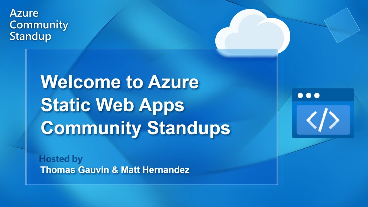 JorgeLevyDotNet's tweet card. Welcome to Azure Static Web Apps Community Standups