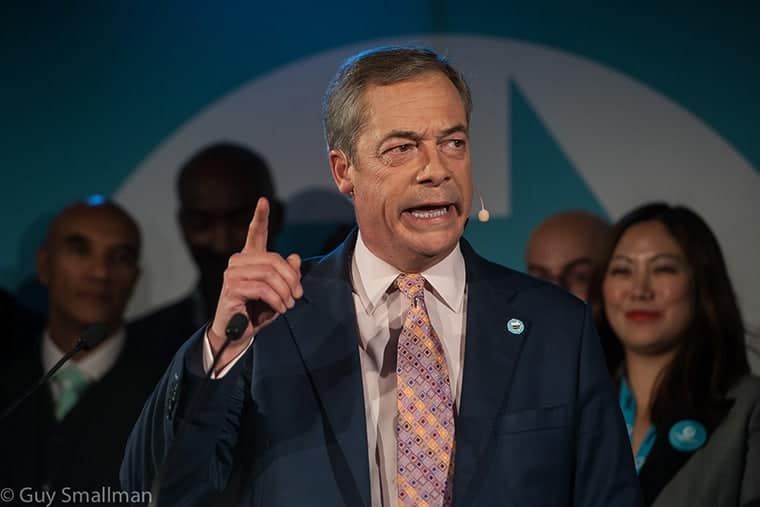 hatearacist's tweet card. When the Tories and Labour are parroting similar versions of pro-boss policies, Farage can falsely appear to be saying something different.