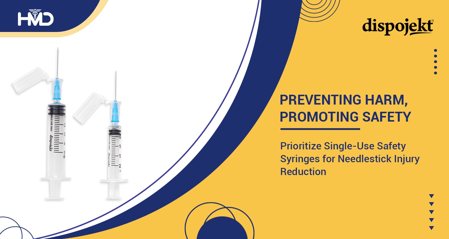 hmdhealthcare's tweet card. Protect healthcare professionals and workers by implementing safety measures with single-use syringes. Learn how to reduce needlestick injuries effectively.