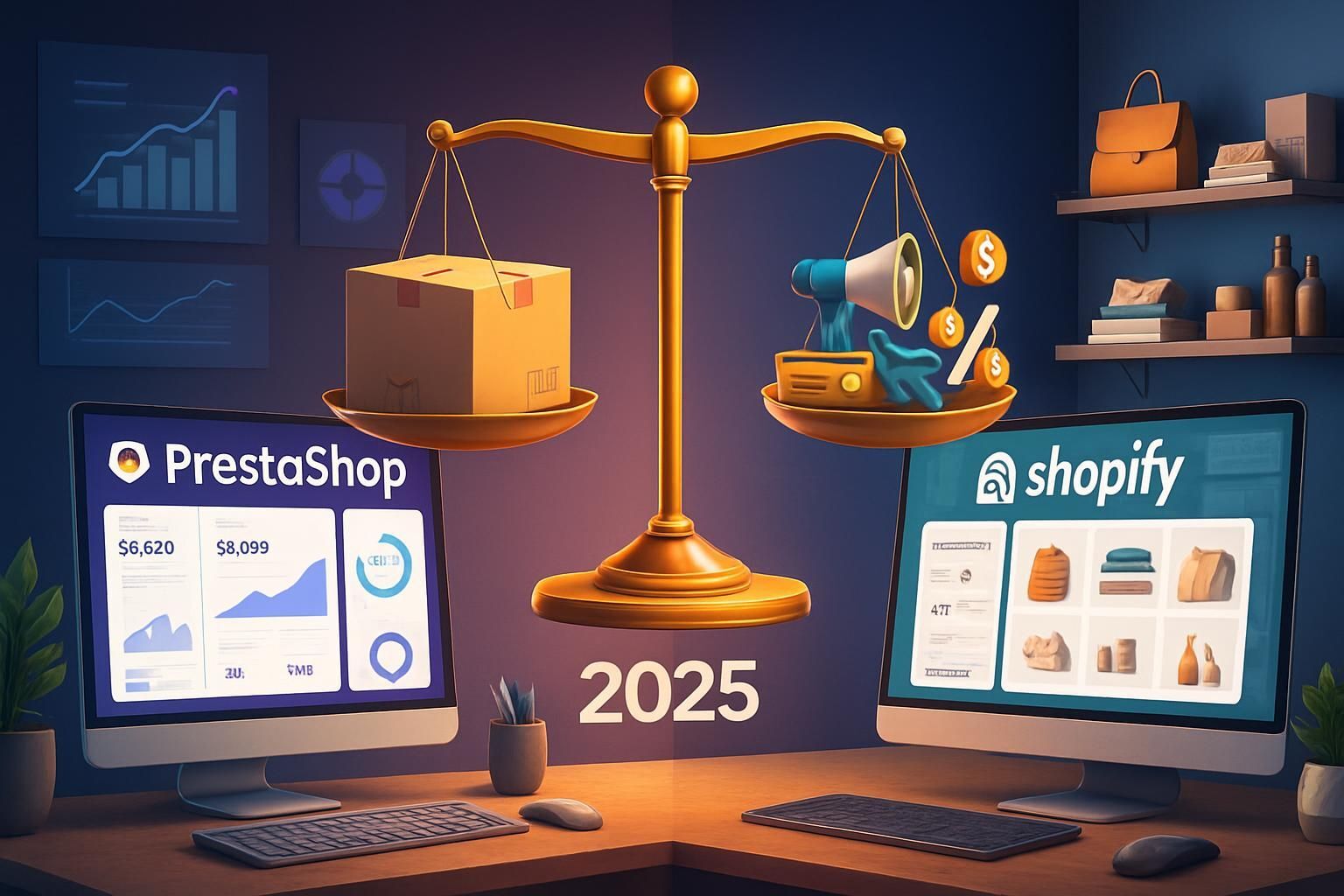Dual_Media's tweet card. Comparez PrestaShop et Shopify en 2025 : avantages, inconvénients, prix et fonctionnalités pour choisir la meilleure solution e-commerce.