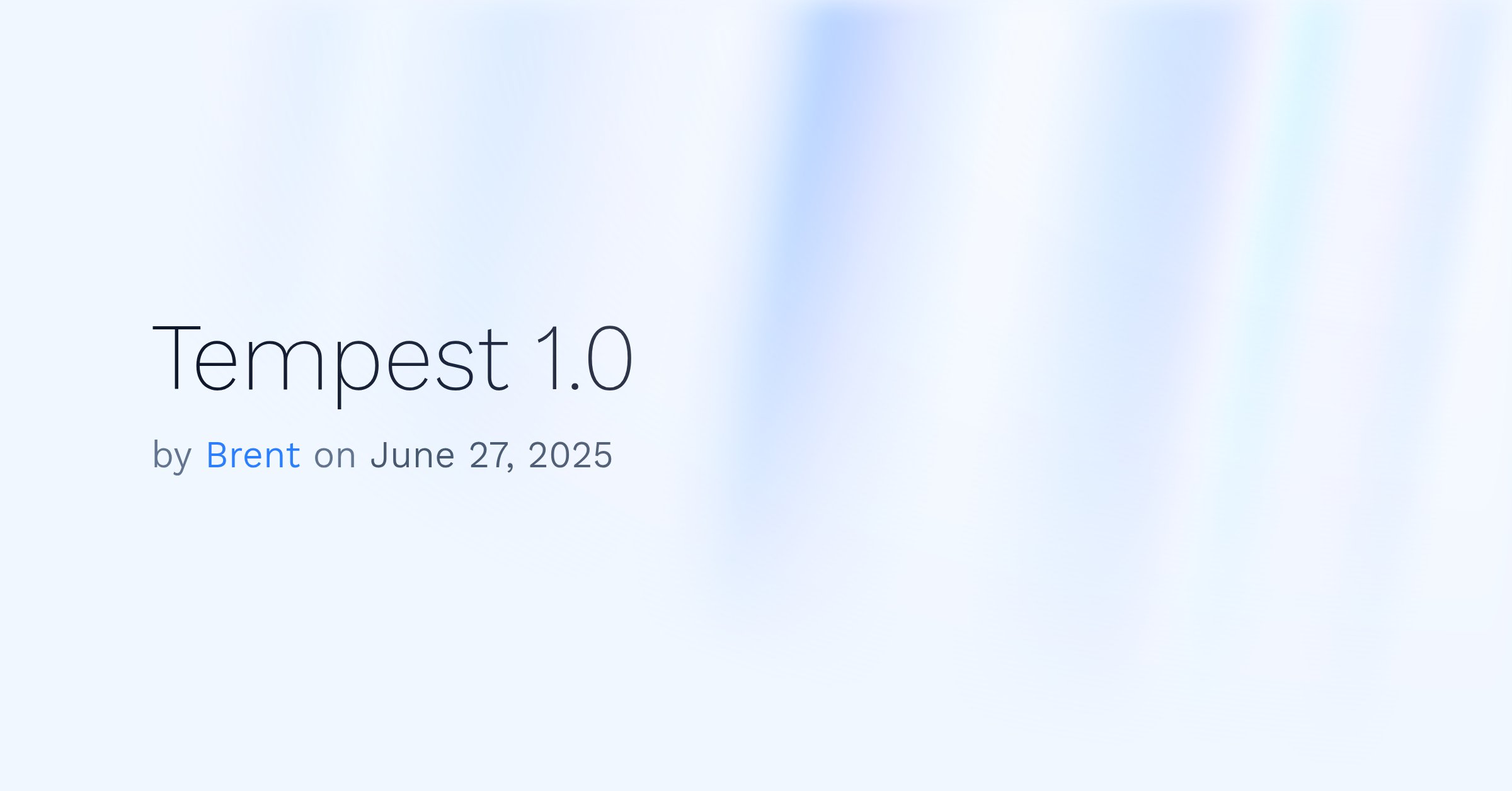 brendt_gd's tweet card. Tempest's first stable release