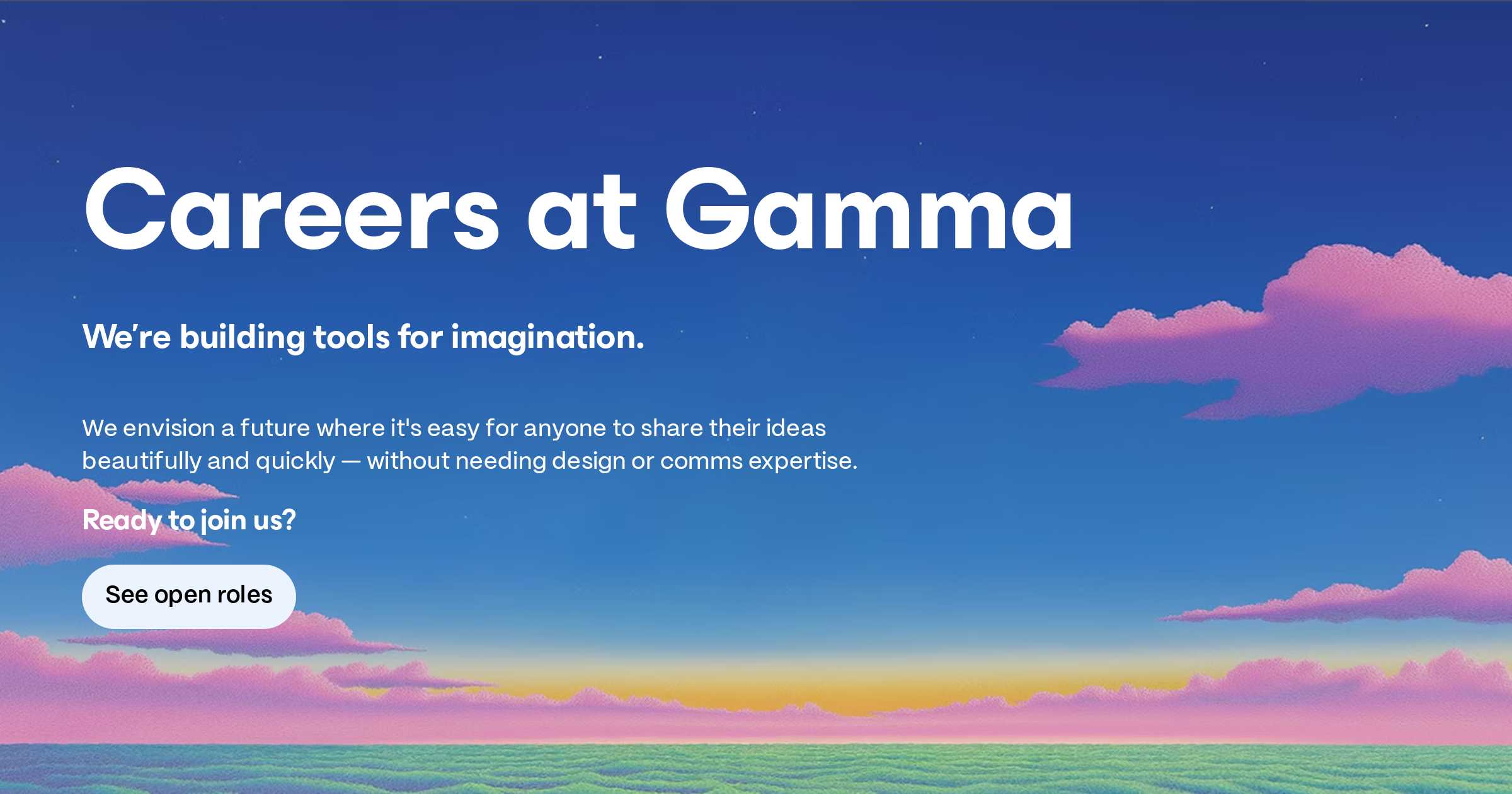 LorimerVentures's tweet card. We're building tools for imagination. We envision a future where it's easy for anyone to share their ideas beautifully and quickly — without needing design or comms expertise. Ready to join us? See...