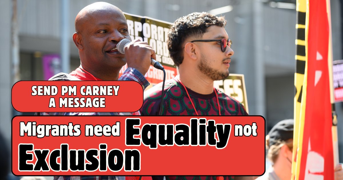 MWACCanada's tweet card. Migrants in Canada grow food, care for our families, heal our sick, and build our homes. Without permanent resident status, they face wage theft, unlivable homes, abuse and mistreatment that threat...