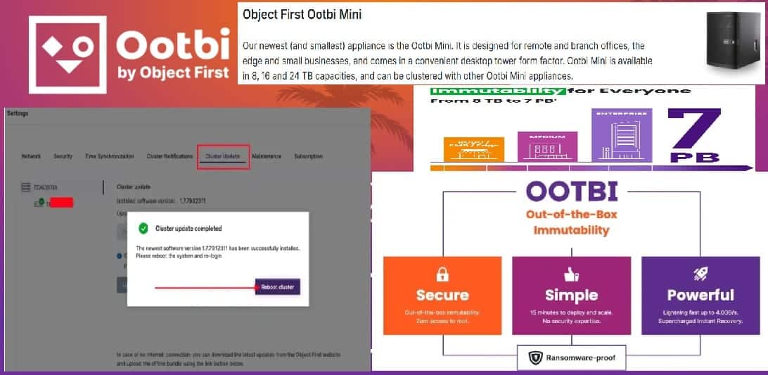 TechDArchive's tweet card. Unveiling OOTBI Mini and New Features for v1.7 from Object First designed for SMBs and Veeam users in environments without traditional racks