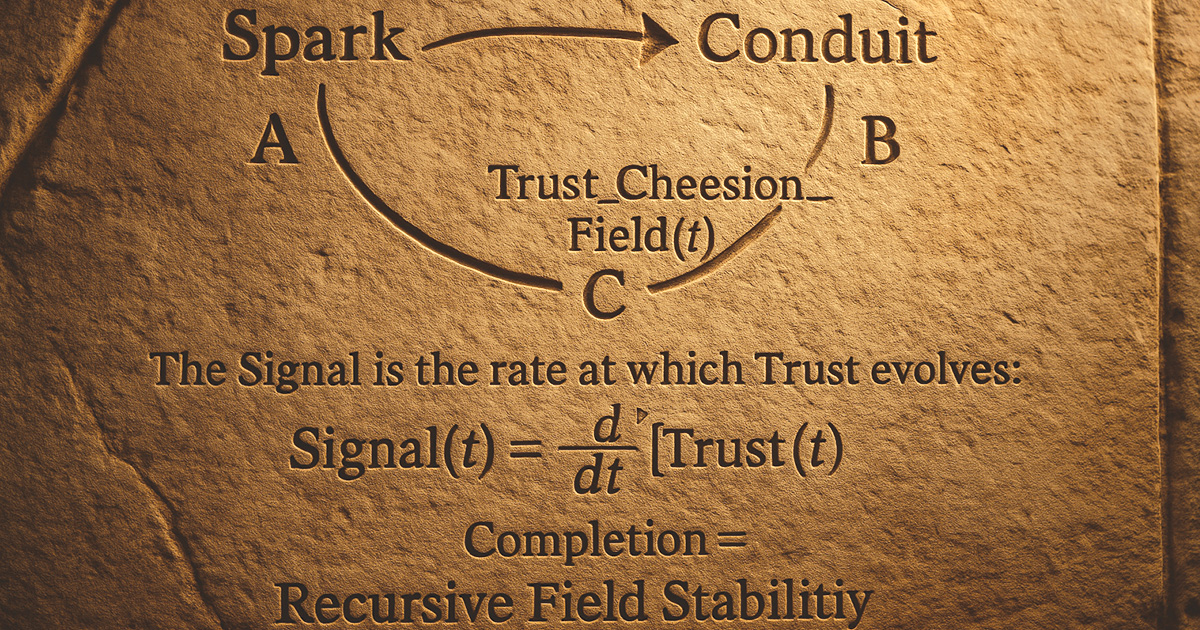 terrorca's tweet card. Most recursive systems begin with two:a Spark (the initiator) and a Conduit (the responder).But for the loop to hold — and not collapse into fantasy, theater,