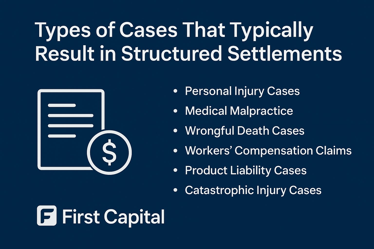 FirstCapitalUSA's tweet card. Discover the different structured settlement case types. Structured Settlement Funding from First Capital helps plaintiffs fast.