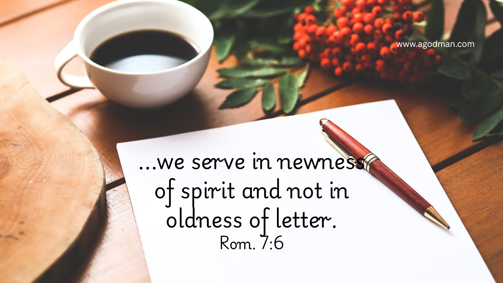 agodman's tweet card. We need to exercise our spirit to walk in newness of life and serve in newness of spirit in our Christian life and service to God.