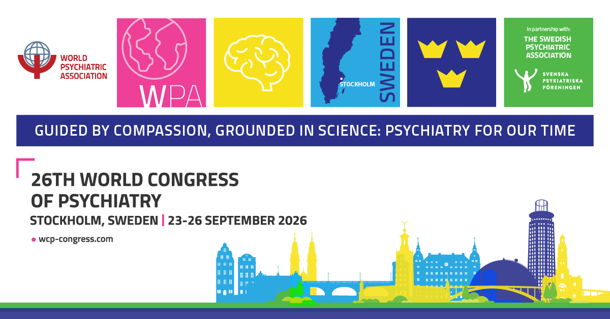 INTAM_Network's tweet card. Join us at the 26th World Congress of Psychiatry (WCP 2026), which will take place from 23-26 September 2026, in Stockholm, Sweden.