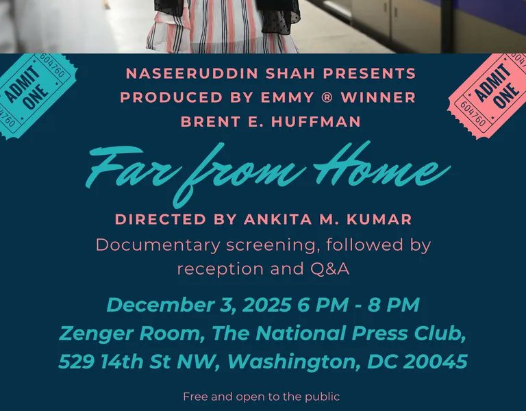 Brent_Huffman's tweet card. Image Imagine being forced to flee your country, only to be persecuted in the next? Far from Home is the story of Samira Faizi, who was forced to flee Afghanistan in 2021. She ended up in India—only...