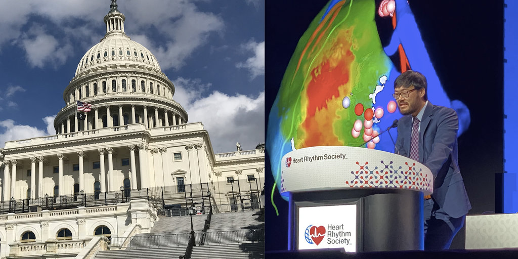 CardioBusiness's tweet card. Leaders from HRS and Heart Rhythm Advocates will take the stage to explore policy updates, advocacy goals for the future and much more.