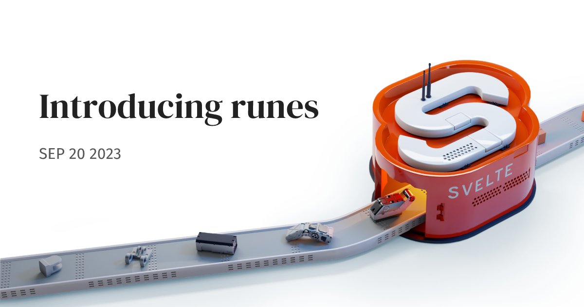 sveltejs's tweet card. Rethinking ‘rethinking reactivity’