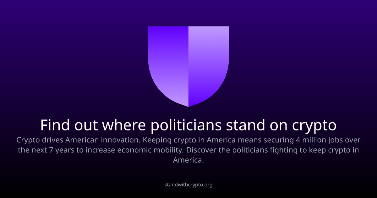 anythoughts2's tweet card. Crypto drives American innovation. Keeping crypto in America means securing 4 million jobs over the next 7 years to increase economic mobility. Discover the politicians fighting to keep crypto in...