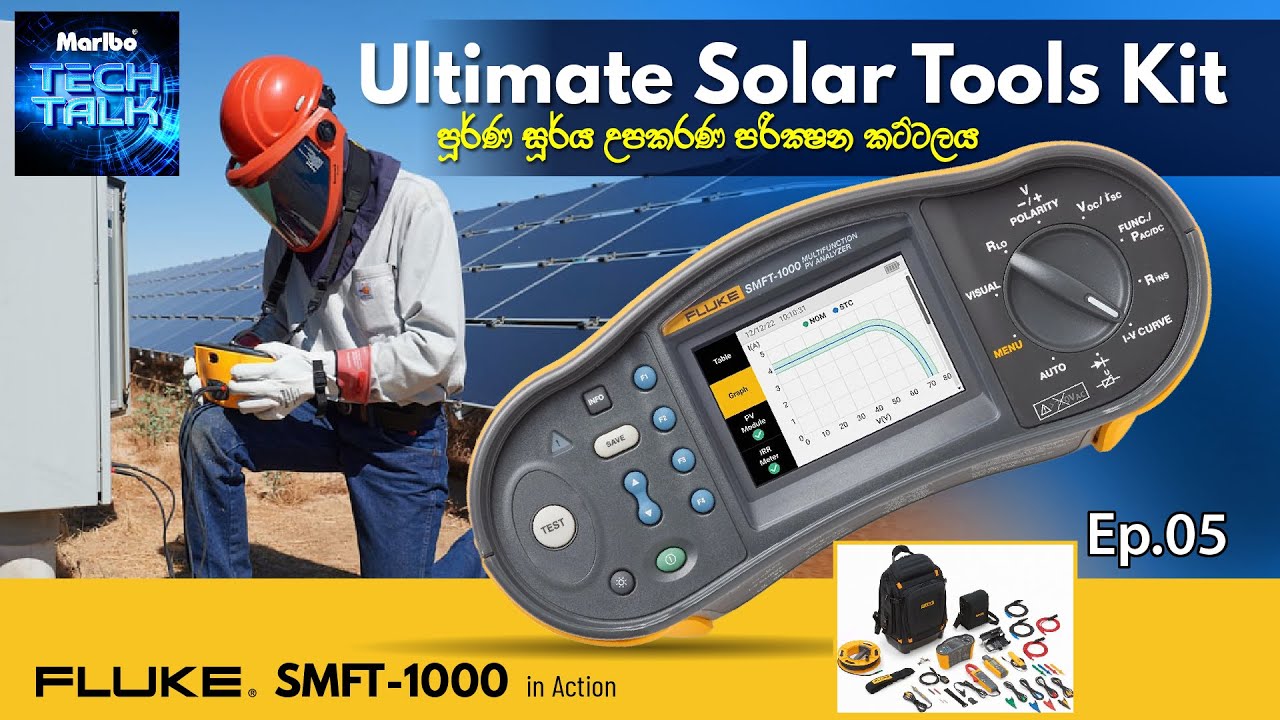 CompanyMarlbo's tweet card. ☀️ Marlbo Tech Show Ep.05 | Fluke SMFT-1000 Solar Tools Kit | PV...