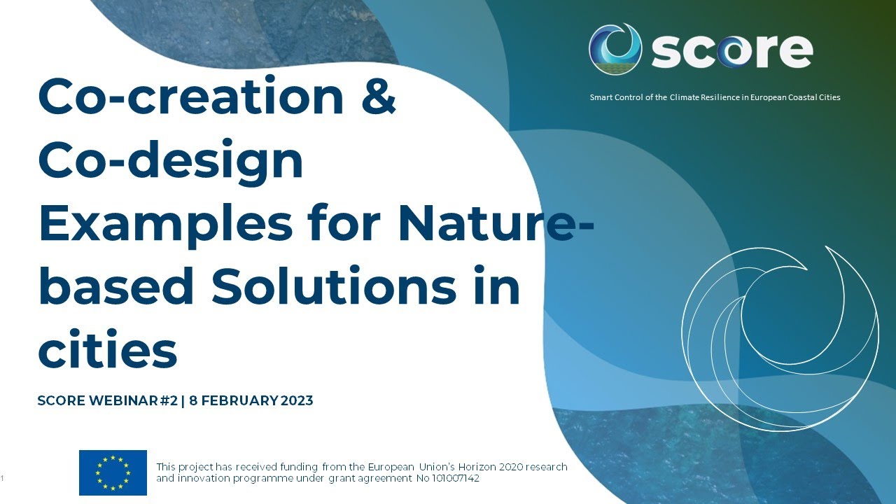 SCORE_EUproject's tweet card. SCORE Webinar: Co-creation & Co-design - Examples for Nature-based...