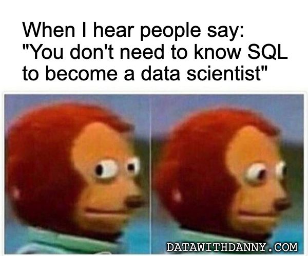 DataWithDanny's tweet card. Of course - we just `SELECT * FROM some_perfect_table` 🙃 I'm running weekly live SQL training - find out more at the Data With Danny page! 🤗 #DataWithDanny #DataScience #Data #SQL | 13 comments on...