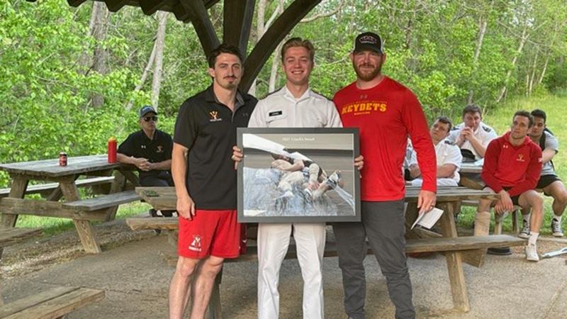 VMI_Wrestling's tweet card. LEXINGTON, Va. – The VMI wrestling team honored its 2020-21 award winners Thursday night at the annual awards banquet. Four Keydets were recognized.