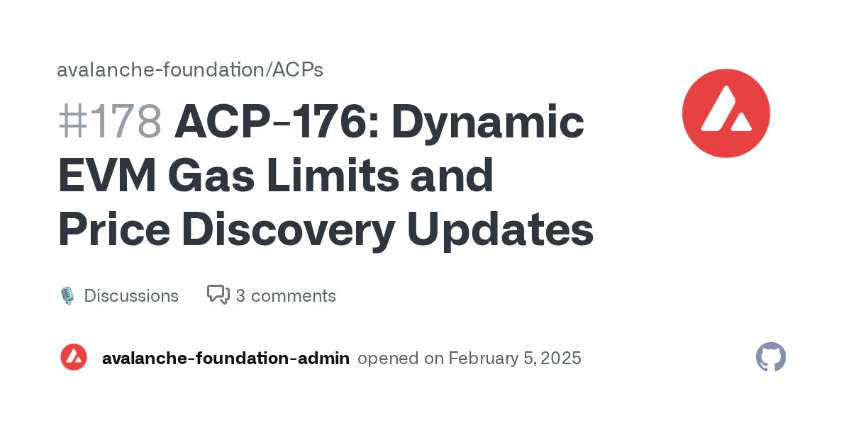MeagFitzgerald's tweet card. Proposes that the C-Chain and Subnet-EVM chains adopt a dynamic fee mechanism similar to the one introduced on the P-Chain as part of ACP-103, with modifications to allow for block proposers (i.e. ...