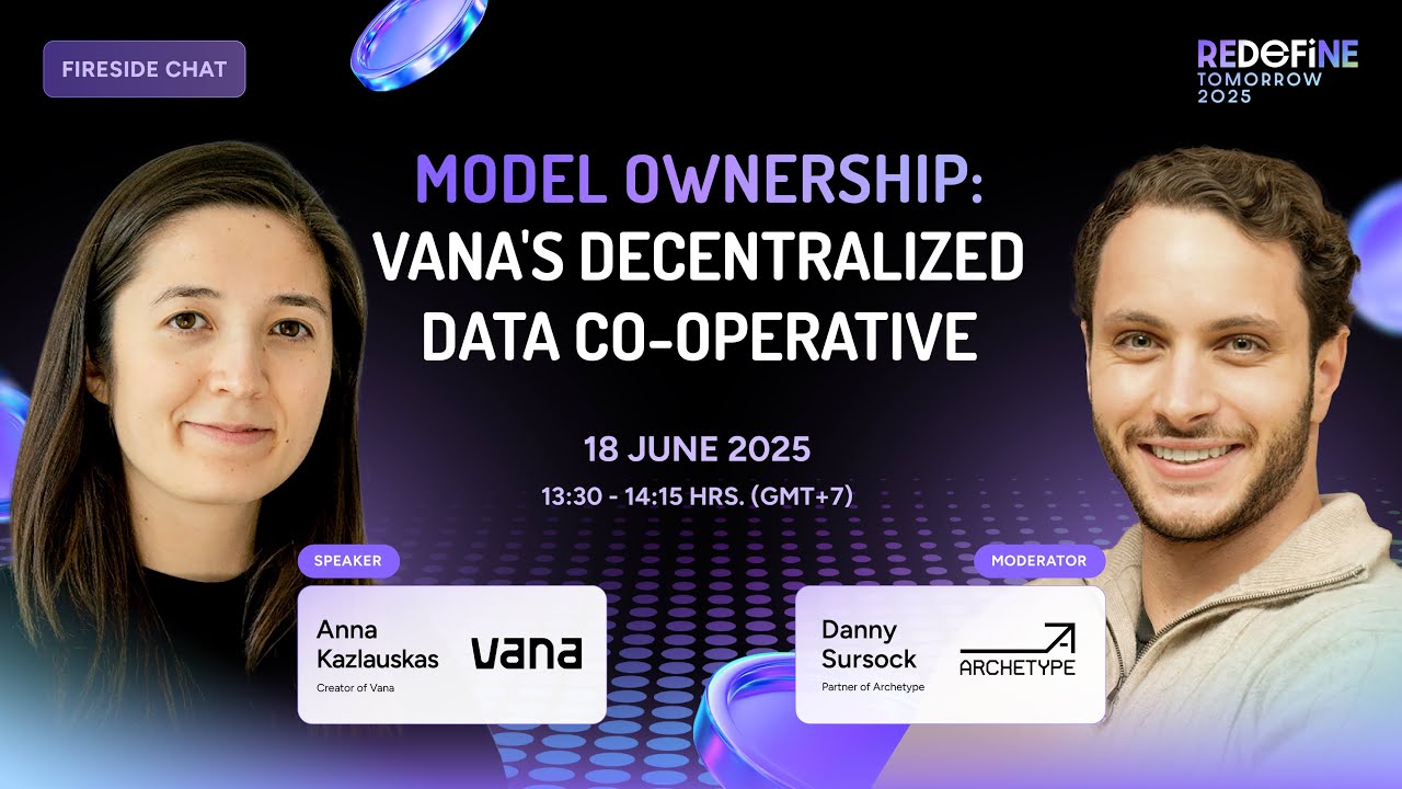 vana's tweet card. Model Ownership: Vana's Decentralized Data Co-operative