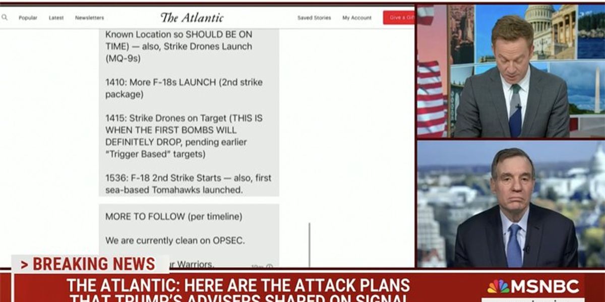 Hal_Good's tweet card. As a pre-scheduled Sen. Mark Warner (D-VA) provided expert analysis on what constitutes confidential war-planning secrets contained within the explosive Signal chat revelations that has Donald...