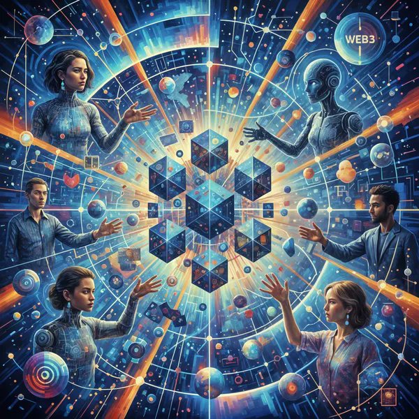 VisualStarseed's tweet card. Decentralizing of Creativity by Surabhi Singhi was submitted to the BitBasel NFT Art Gallery at the Blockchain Futurist Conference Open Call on @thehugxyz. Visit HUG to vote for their artwork and...