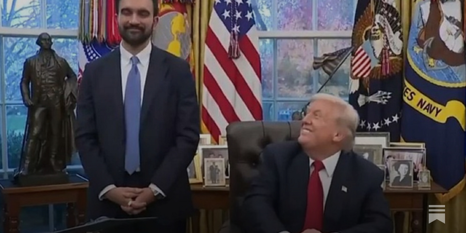 MeidasTouch's tweet card. In a stunning White House meeting, Donald Trump abandoned his party’s narrative and embraced New York City’s mayor-elect, while Mamdani stayed laser-focused on issues facing the city.