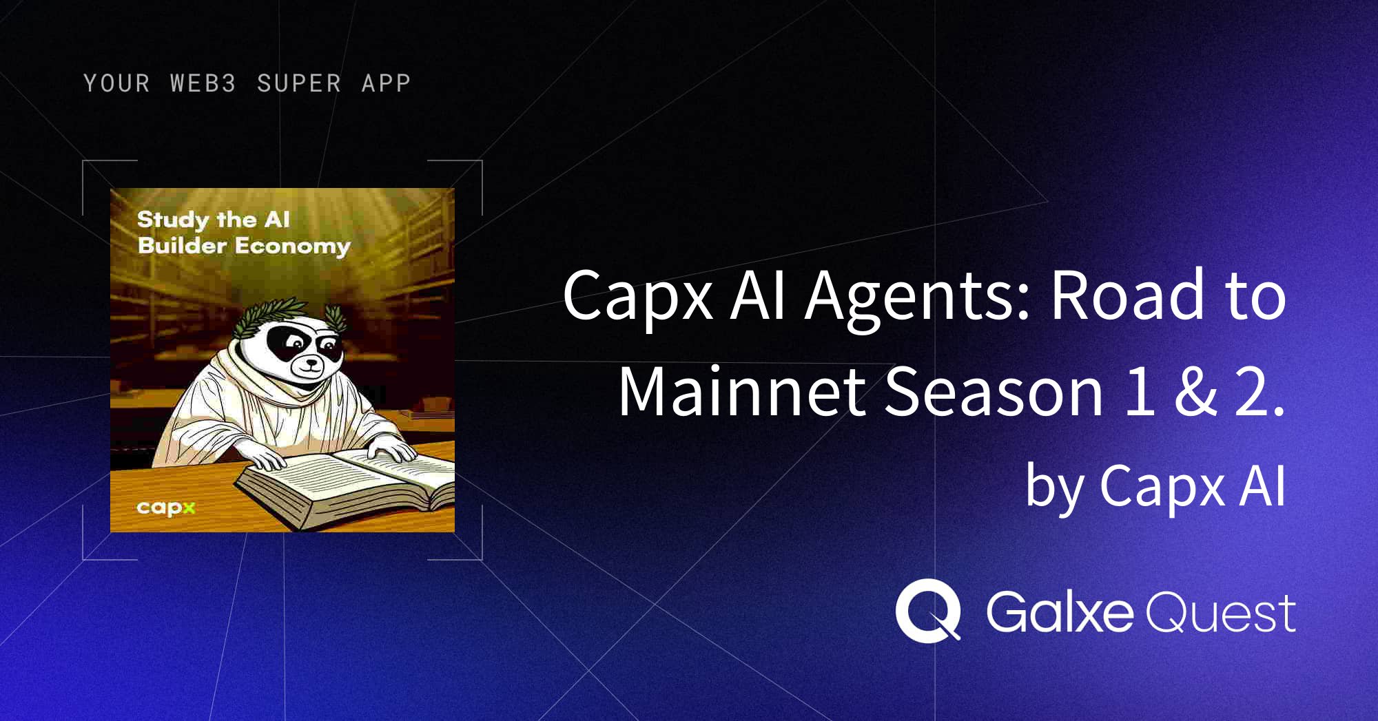 abdullahshahidd's tweet card. Join Capx AI Agents: Road to Mainnet Season 1 & 2. by Capx AI on Galxe. Earn rewards to enhance your web3 presence and reputation.