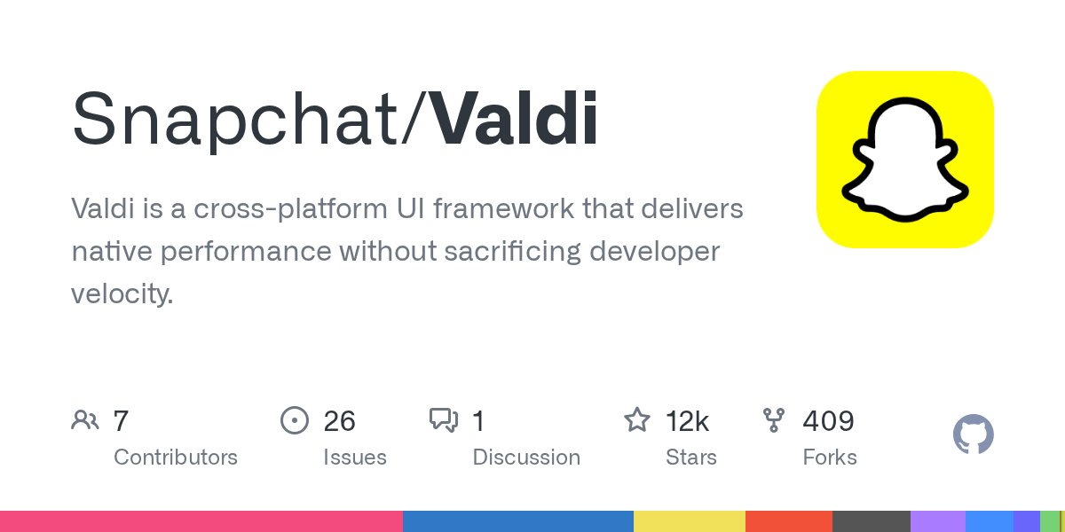 anuragdalia's tweet card. Valdi is a cross-platform UI framework that delivers native performance without sacrificing developer velocity. - Snapchat/Valdi