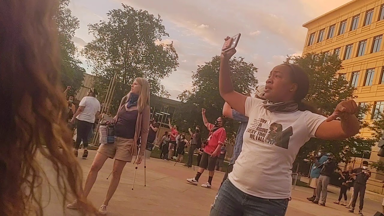 mishacollins's tweet card. Moment Violin vigil to honor Elijah McClain Interrupted by APD