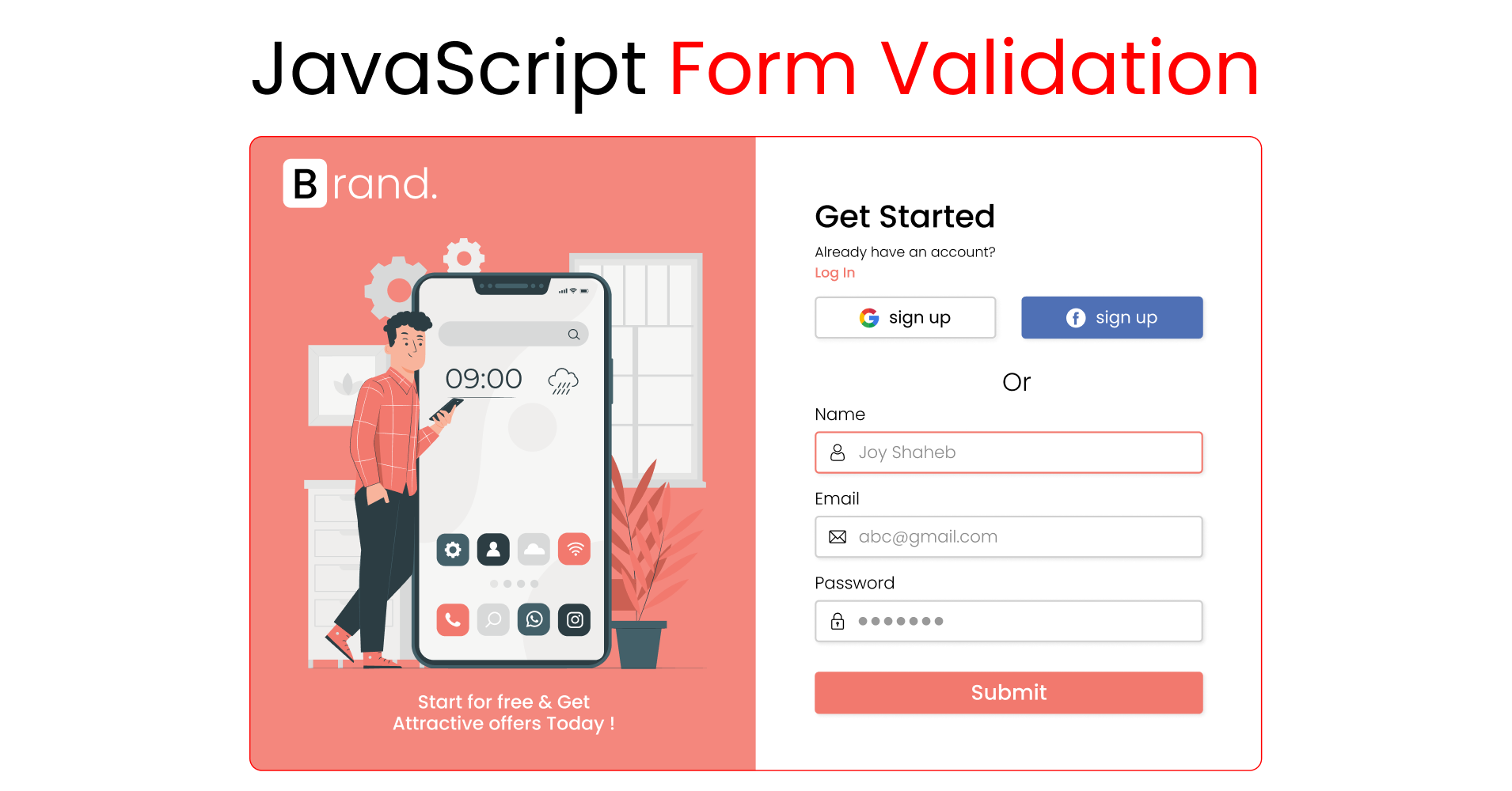freeCodeCamp's tweet card. Today we're going to learn how to do form validation in JavaScript. We'l also add images and media queries to build out the entire project and keep it as a portfolio. Here's the project demo that...