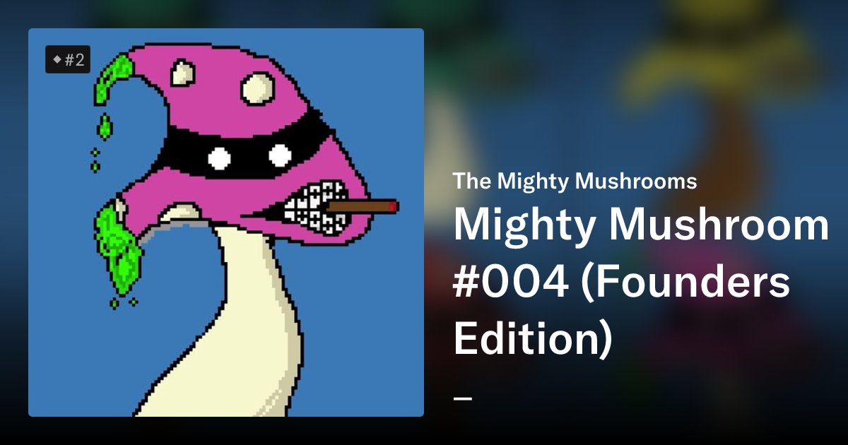 MustyYacht's tweet card. The Mighty Mushrooms is a collection full of unique colorways