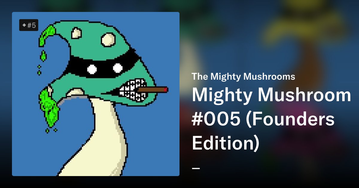 MustyYacht's tweet card. The Mighty Mushrooms is a collection full of unique colorways