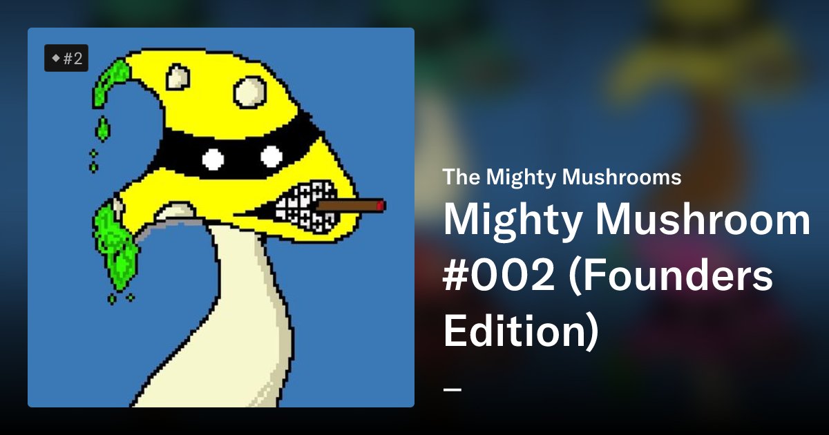 MustyYacht's tweet card. The Mighty Mushrooms is a collection full of unique colorways