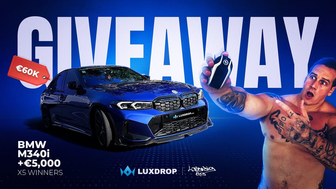 baj1c's tweet card. WELCOME TO THE LOBA x LUXDROP BMW M340i (+ €5000) GIVEAWAY! 🚀🔥 Here’s the chance to win your dream car, and it’s easy to join : First up, complete those steps on Instagram and win an EXTRA €5000...