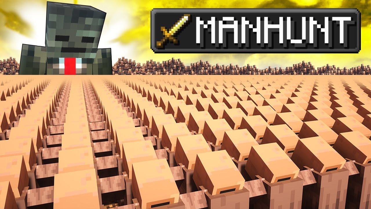 nate_the_racc's tweet card. 1,000,000 Villager MANHUNT