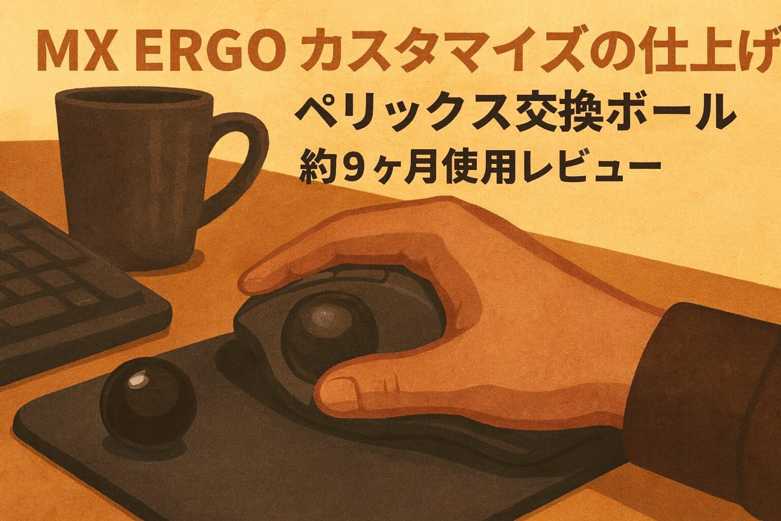 kaizen_papa's tweet card. MX ERGO用ペリックス交換ボール（PERIPRO-303 GBK）を約9ヶ月使用した正直レビュー。1,999円の価値は？滑らかになるが劇的変化はなし。自己満足でも満足な理由を率直に解説。