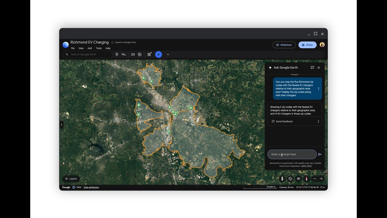 googleearth's tweet card. From Weeks to Minutes: Planning EV Infrastructure with Gemini and...