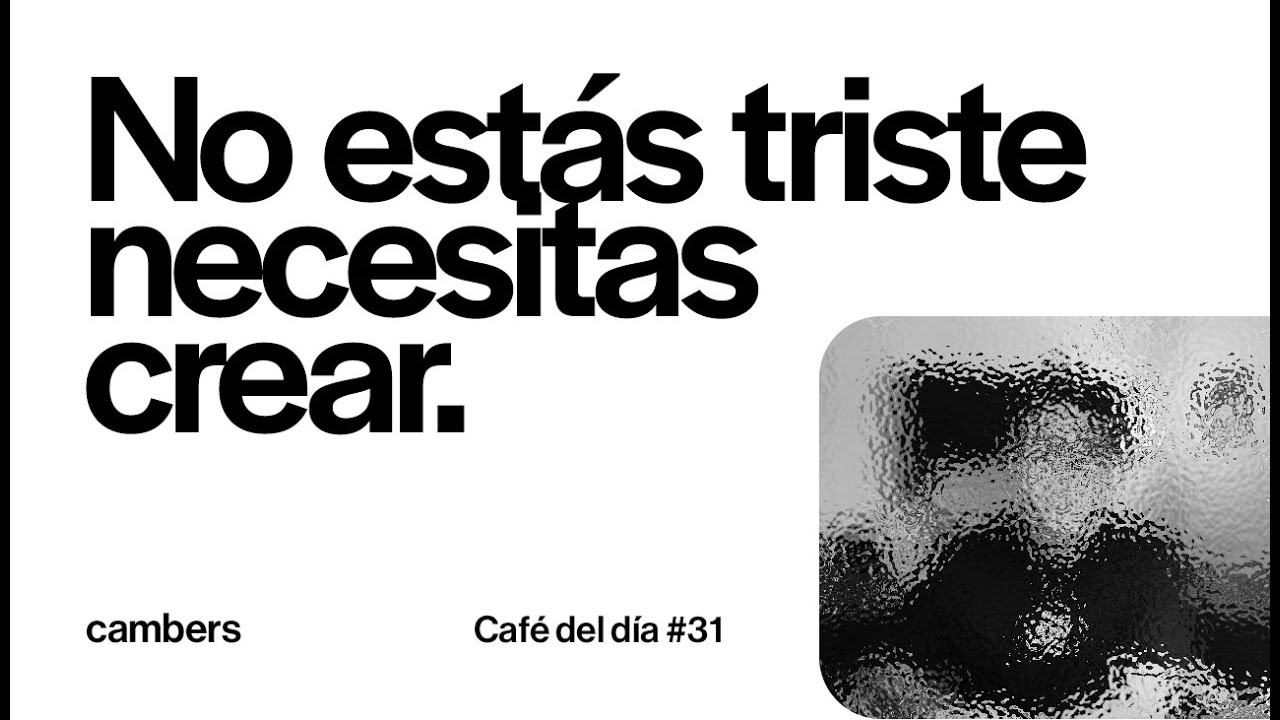 yaelcambers's tweet card. No estás triste, necesitas crear