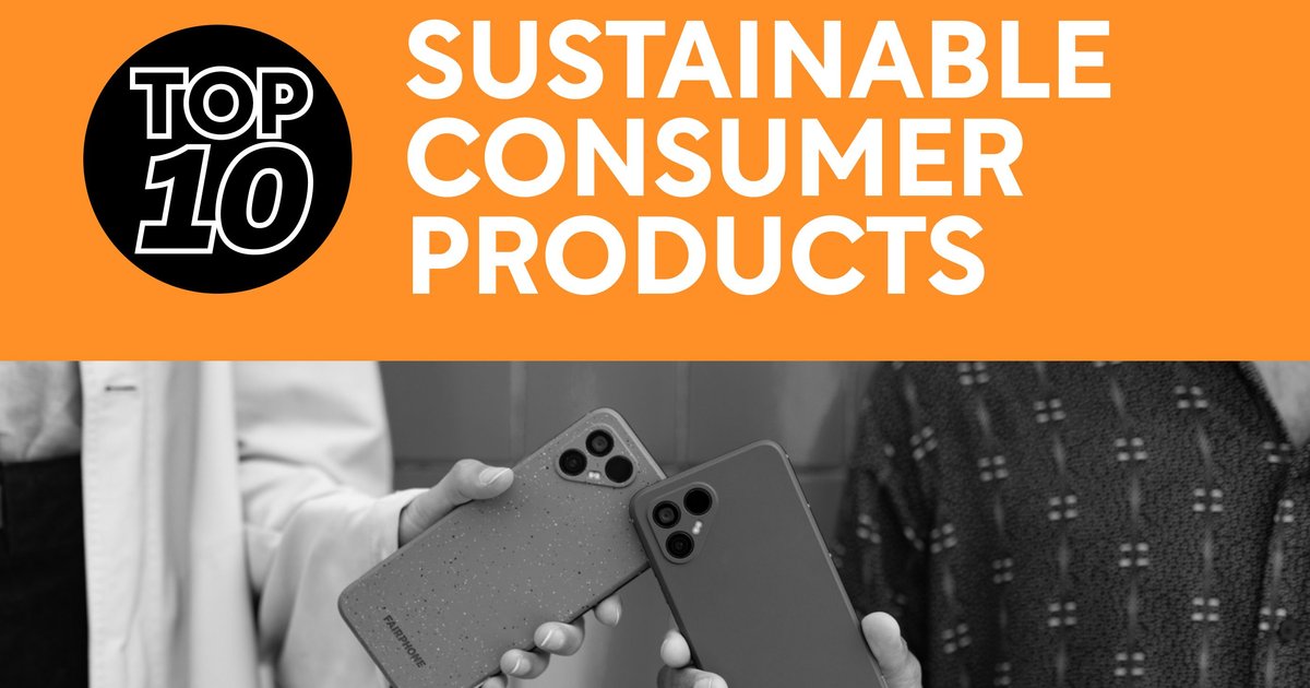 designdelight24's tweet card. From circular economy smartphones to compostable sneakers, this month’s list shows that consumers are ready to go sustainable when given the chance